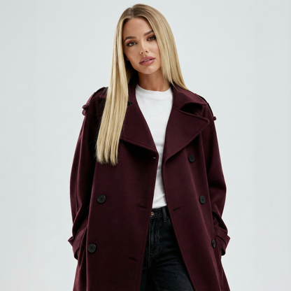 AMALIA™ | Burgundy Trench Coat